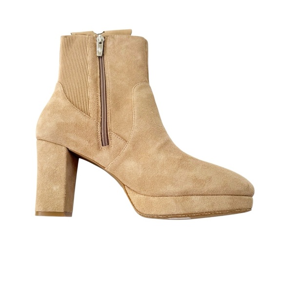 NWT Donald Pliner Labell Suede Platform Chunky Boot Tan Size 10 - Picture 9 of 15